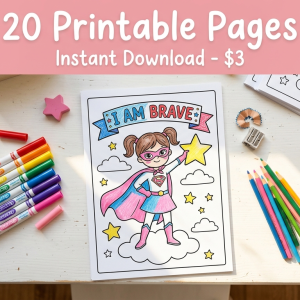 Self-Love Coloring Book for Girls – 20 Printable Pages to Build Confidence (Ages 4-10)