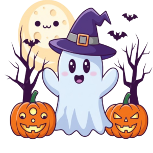 Cute Halloween Sticker Mini Pack – 4 Kawaii Ghost & Pumpkin Stickers