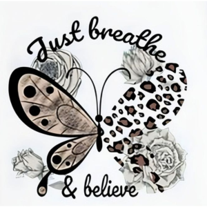 Elegant Butterfly & Flower Girl T-Shirt – Feminine Aesthetic Graphic Tee for Women