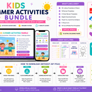 Summe pack  for  kindergartenr vacation Boredom: 70+ Printable Activities &  Reward Charts (Ages 3-8 )  ⭐ FLASH SALE: 50% OFF 🔥 Low Stock: Only 5 copies left!
