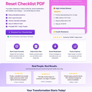 Metabolism Reset Checklist – Fix Stubborn Belly Fat & Slow Metabolism (Printable PDF)"