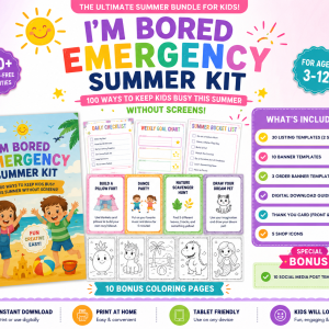 Summer Kids Activity Bundle Printable – Reward Charts, Coloring Pages & Fun Learning Pack