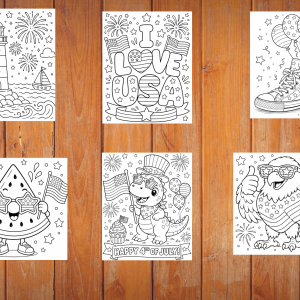 4th of July Digital Art – USA Patriotic Number Design | Instant Download  35 pages age 3/5