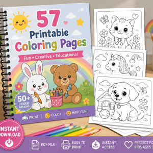 57 Printable Coloring Pages – Instant Download! Fun & Educational Printable Activity Sheets