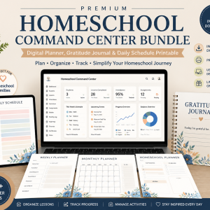Homeschool Podcasts Your Family Can Listen To (Hands-Free) Bundle | Digital Planner, Gratitude Journal & Daily Schedule Printable