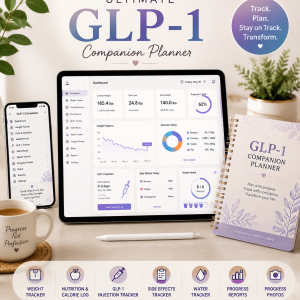 Ultimate GLP-1 Companion Planner & Weight Loss Dashboard | Ozempic, Wegovy & Mounjaro Digital Health Tracker