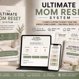 Ultimate Mom Reset System | 78-Page Mom Planner + Dashboard