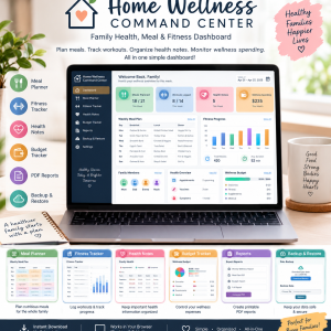 Home Wellness Command Center – Family Health, Meal & Fitness Dashboard